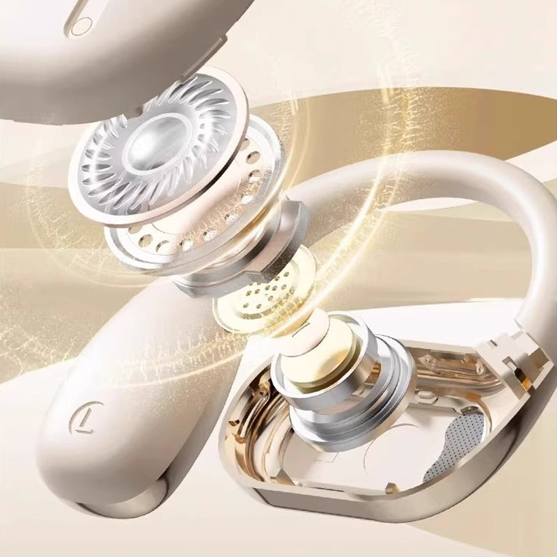 🌀【Draadloze open-ear hoofdtelefoon】— Met luchtgeleidingstechnologie✨ komt 🎵 muziek je oren binnen terwijl de wereld blijft.💫🌍