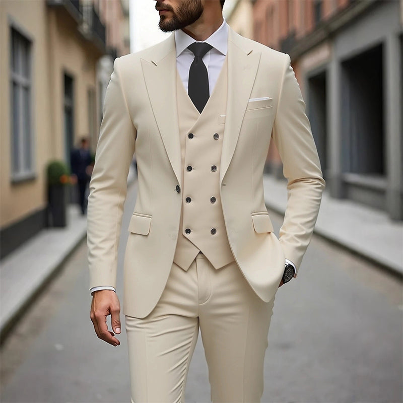 👔 Slim-Fit 3-Delig Herenpak – Perfect Getailleerd, Luxe Stof & Klaar voor Jouw Belangrijkste Moment 🤵