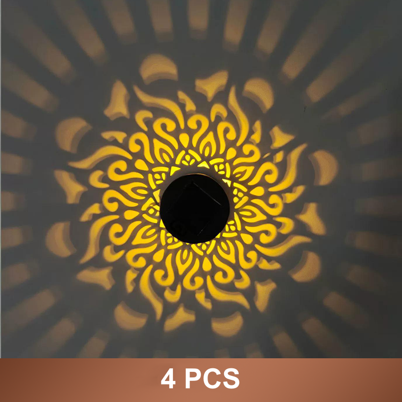 ☀️ Solar mandala lamp voor tuin & terras – 2-in-1 grondlamp & wandlamp – Decoratieve verlichting met vintage-effect – Roestvrij & duurzaam
