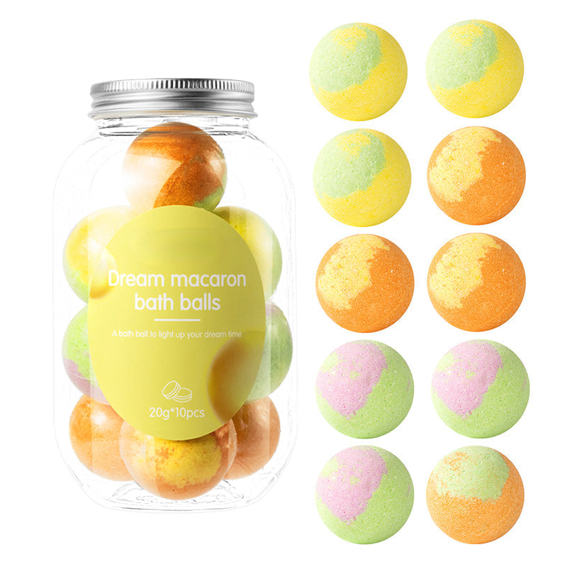 🔥Tijdelijke aanbieding: set van 10 macaron-badbruisballen