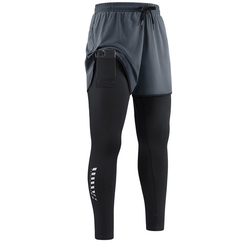 ๐โโ๏ธ NU 50% KORTING!๐จ 2-in-1 hardlooplegging met korte broek voor heren โ Compressie & sneldrogend โ Sportbroek met telefoonzakje ๐ฑ
