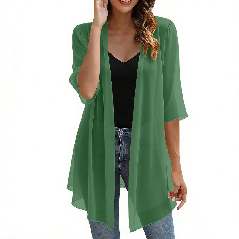 Lichtgewicht chiffonvest met open voorkant voor dames