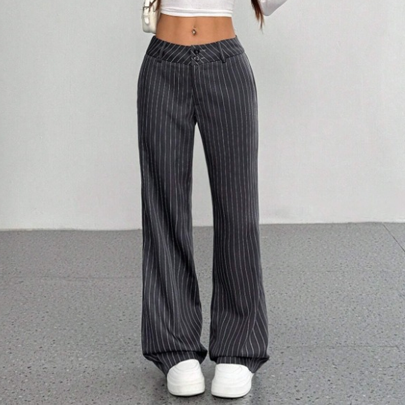 👖Dames gestreepte wijde pantalon