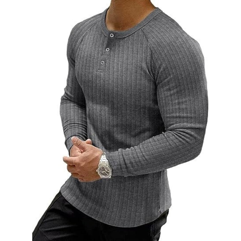 🔥💪Heren Slim Fit Henley-shirt
