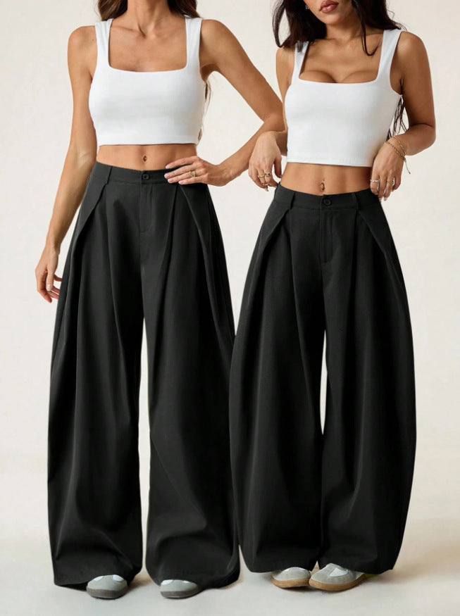 🔥 50% KORTING ✨ Dames Geplooide Wijde Pijpen Broek – Elegante Pasvorm & Comfortabele Bewegingsvrijheid 👖