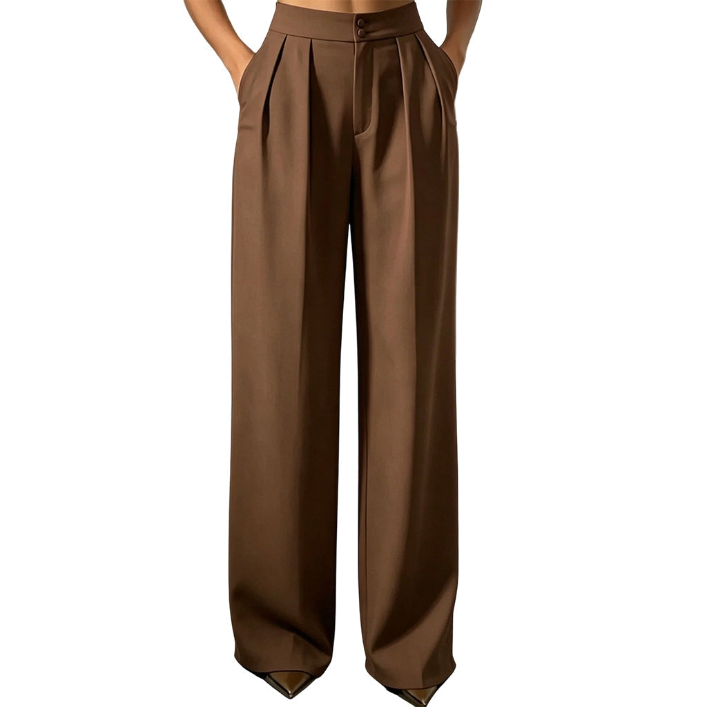 Hogetalige dames pantalon met elastische achterkant