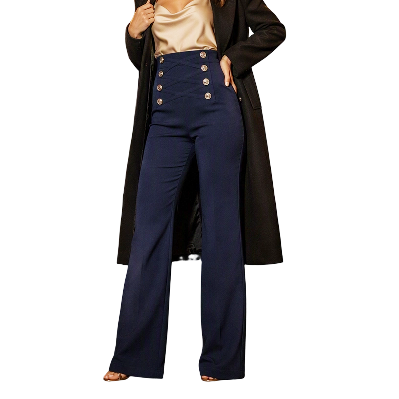 👖Hoge taille pantalon met double-breasted design voor dames
