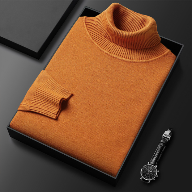 š„Herensweater van premium kasjmier in effen kleur
