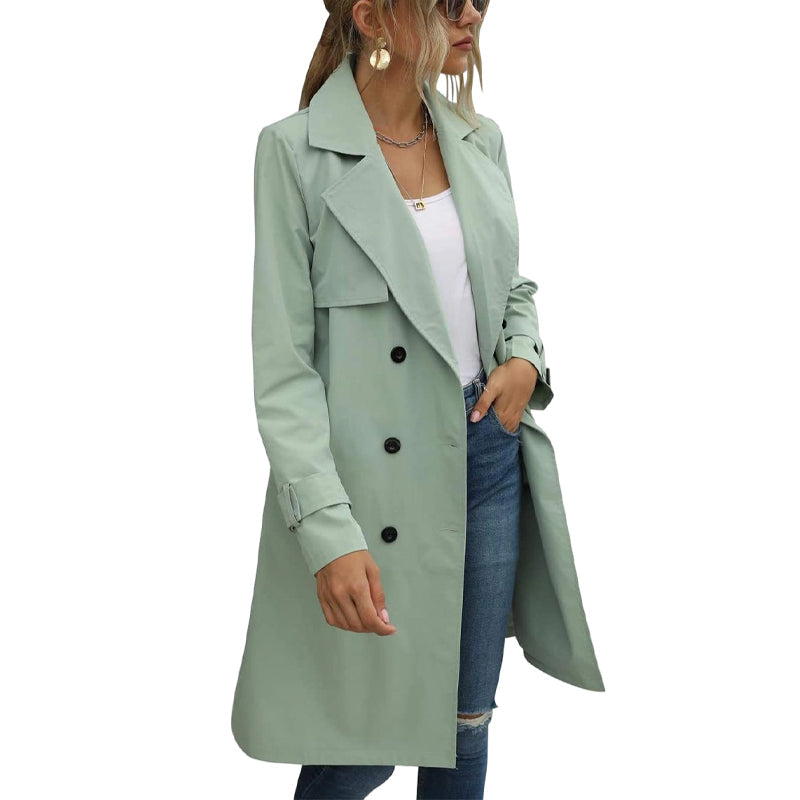 š„Gratis verzendingāļøDames casual double-breasted trenchcoat