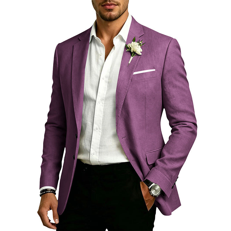Klassieke slim-fit blazer met twee knopen voor heren