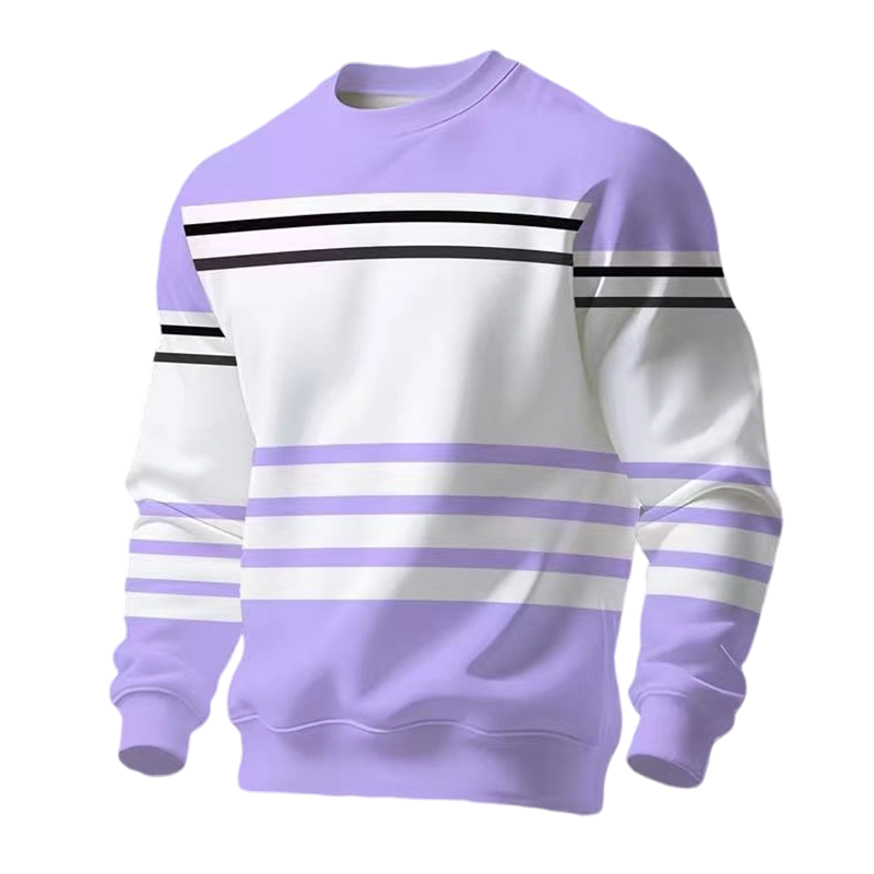 🔥Heren gestreept kleurenblok sweatshirt met lange mouwen
