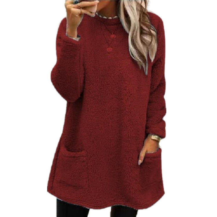 🤎 Warme Dames Top met Lange Mouwen en Ronde Hals – Comfortabel Basic Shirt met Zachte Pasvorm & Tijdloze Stijl ✨