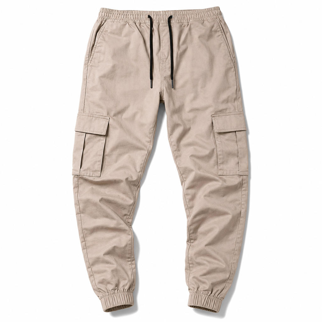 🔥 50% KORTING – Casual Cargobroek voor Heren met Meerdere Zakken & Trekkoord, Comfortabele Utility Broek met Moderne Pasvorm ✨