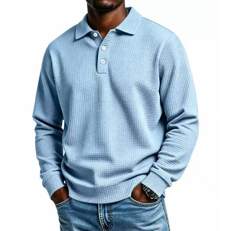 ๐ Nieuw & Trendy โ Heren wafelgebreid overhemd met lange mouwen ๐ Klassieke kraag, comfortabele textuur & veelzijdige casual stijl โจ