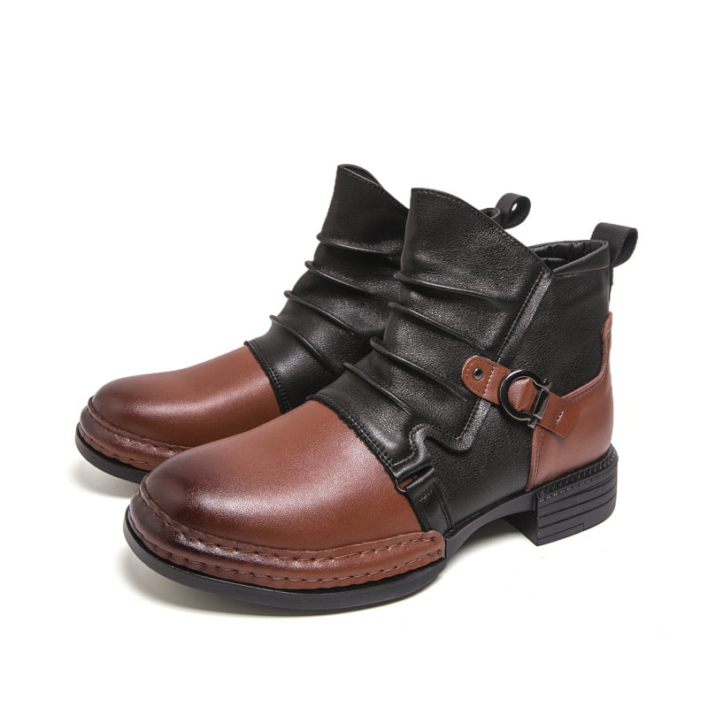 🔥Gratis verzending✈️Tweekleurige enkelboots met rits voor heren