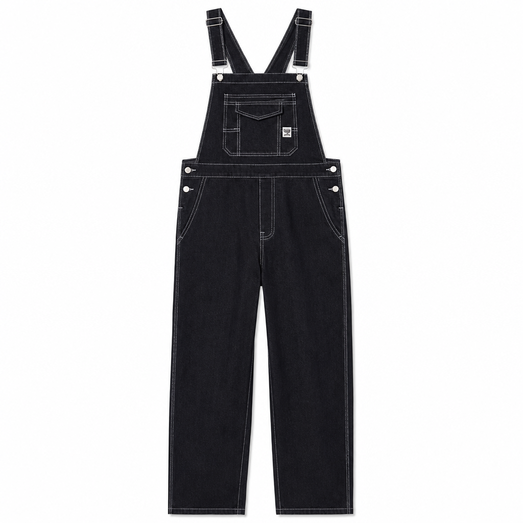 Heren zware katoenen denim overalls, relaxed fit, rechte pijpen tuinbroeken met multifunctionele zakken