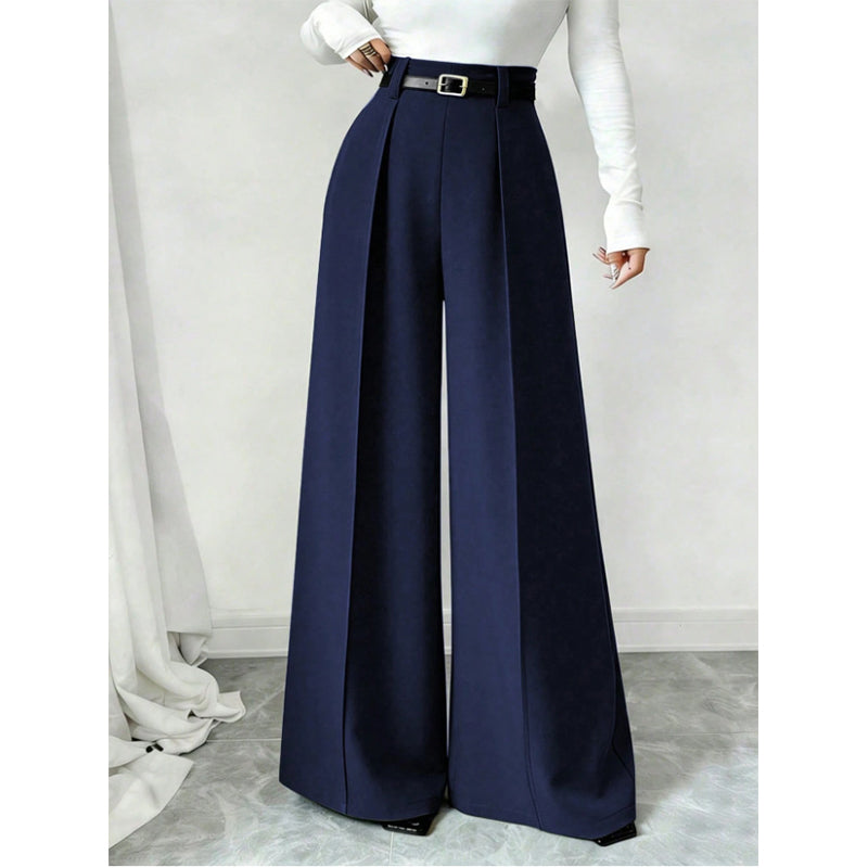 Elegante wijde pijpen broek voor dames met vallende stof