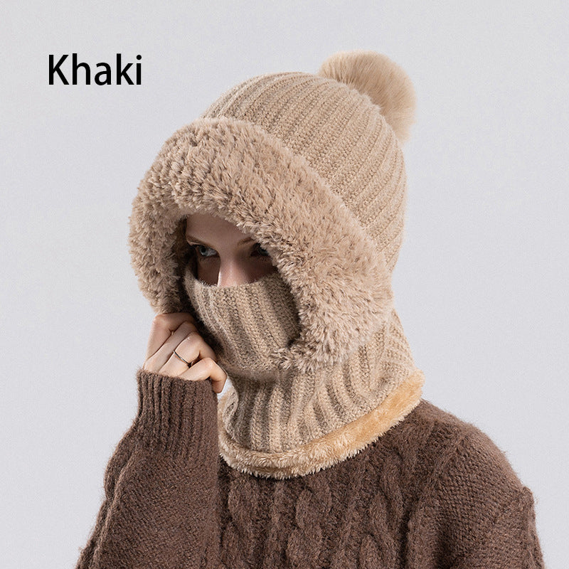 ❄️ Winter Deal ✨ Dames Gebreide 3-in-1 Muts Sjaal Masker – Warme Gezichtsbedekking voor Koude Dagen