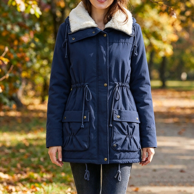 Warme midlange sherpajas voor dames