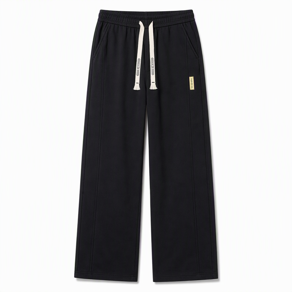 Heren losvallende, rechtvallende joggingbroek – dikke casual brede sportbroek voor herfst en winter