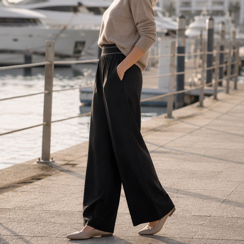 Lichte hoge taille wijde broek voor dames