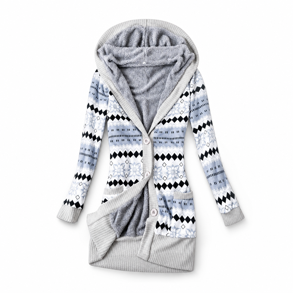 š„Gratis verzendingāļø50% kortingš„Halflange gebreide hoodie voor dames, met katoenen voering