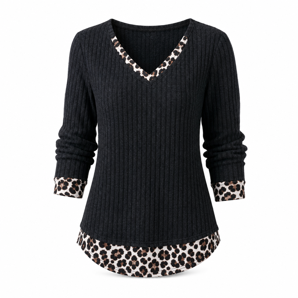 🔥Populair product !✨Nep tweedelig gelaagd gebreide trui, casual pullover top