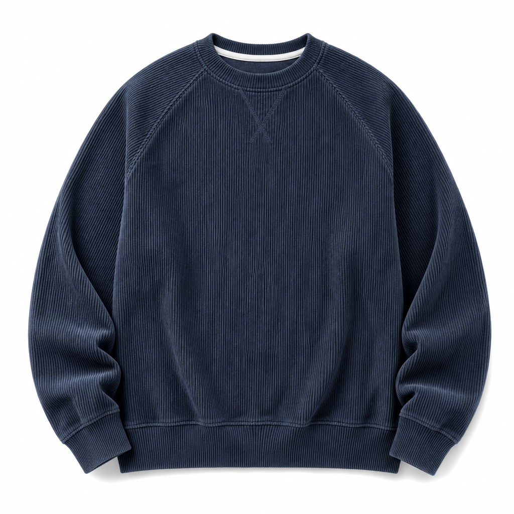 š„Gratis verzendingāļøHeren corduroy ronde hals lange mouwen pullover sweatshirt
