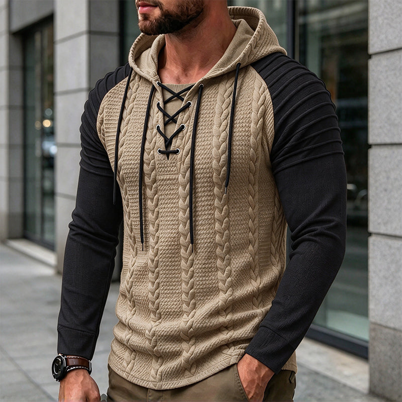 🔥Gratis verzending✈️Heren-sweatshirt met capuchon, gestructureerde plooien op de schouders