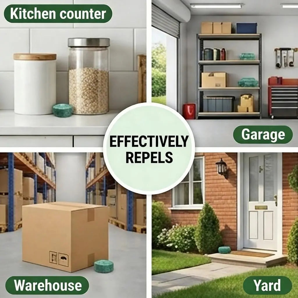 ❄️Zomerfresh 50% Korting!🛡️Plantaardige Ongedierte Afweertabletten – Gifvrij Muizen- en Insectenafweermiddel voor Binnen, Buiten, Garage & Tuin