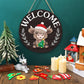 🐇 Paasuitverkoop: 50% korting!!💥 Highland Cow-bord Verwisselbaar welkomstbord met magneten Afneembare hoeden Schattige koeien om op te hangen