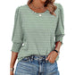 🔥Uitverkoop 50% KORTING💝✨Damesblouse met 3/4 mouwen en gesmokte manchetten