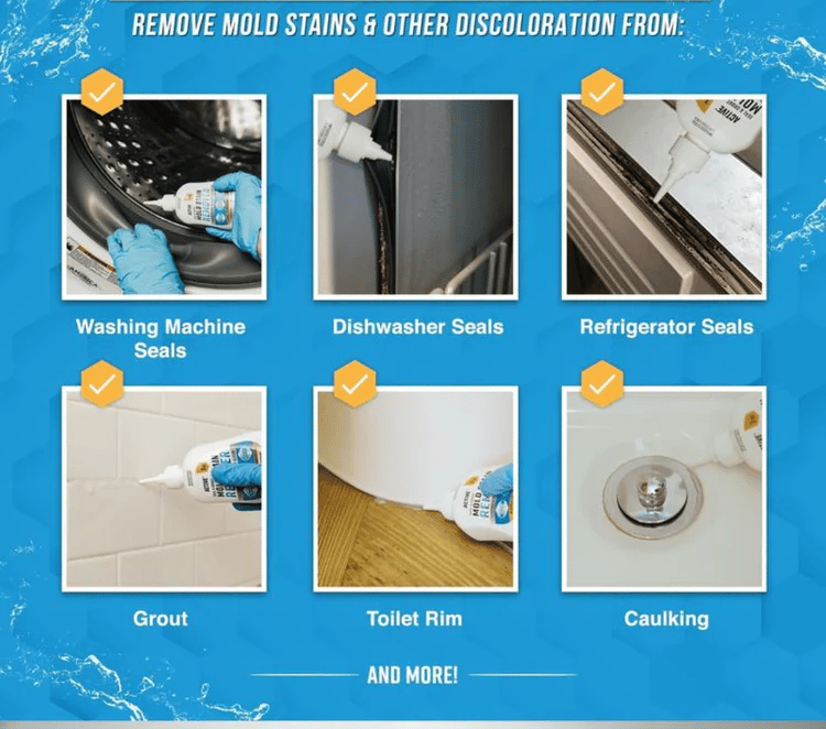 🔥TIJDELIJKE AANBIEDING 50% KORTING!!💥 Schimmelverwijderingsgel met schrobborstel – Krachtige schimmelverwijderaar voor wasmachineafdichtingen, douchekit, tegelvoegen en badkamer
