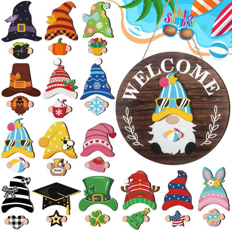 🐇 Paasuitverkoop: 50% korting!!💥 Highland Cow-bord Verwisselbaar welkomstbord met magneten Afneembare hoeden Schattige koeien om op te hangen