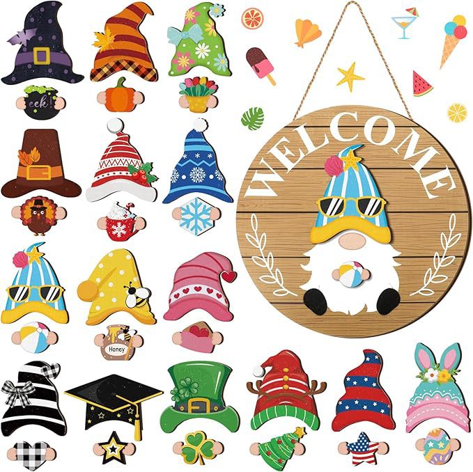 🐇 Paasuitverkoop: 50% korting!!💥 Highland Cow-bord Verwisselbaar welkomstbord met magneten Afneembare hoeden Schattige koeien om op te hangen