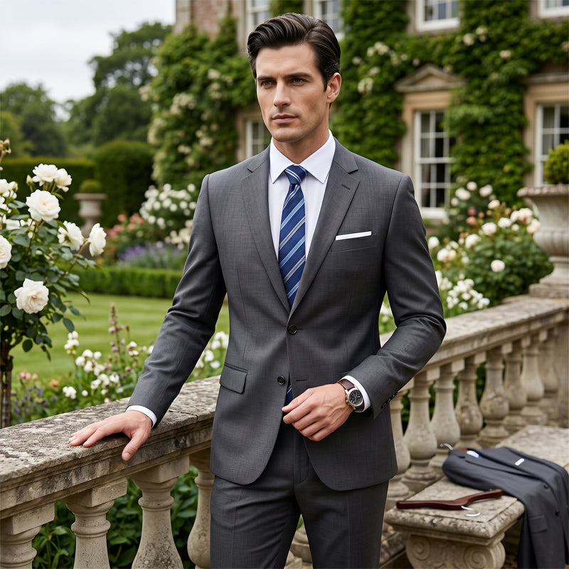 ✨👔60% KORTING + GRATIS VERZENDING 💼Tweedelig herenpak in moderne pasvorm – ademend, kreukvrij en professionele stijl ✨