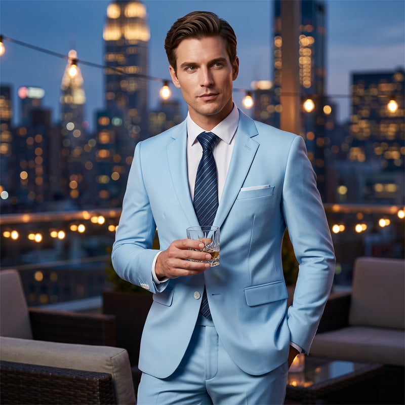 ✨👔60% KORTING + GRATIS VERZENDING 💼Tweedelig herenpak in moderne pasvorm – ademend, kreukvrij en professionele stijl ✨