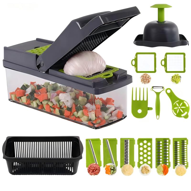 🌷 50% KORTING | 15-delige Multifunctionele Groentesnijder Set – Supersnel Snijden, Rasp & Hakwerk zonder Gedoe | Veilig & Vaatwasmachinebestendig