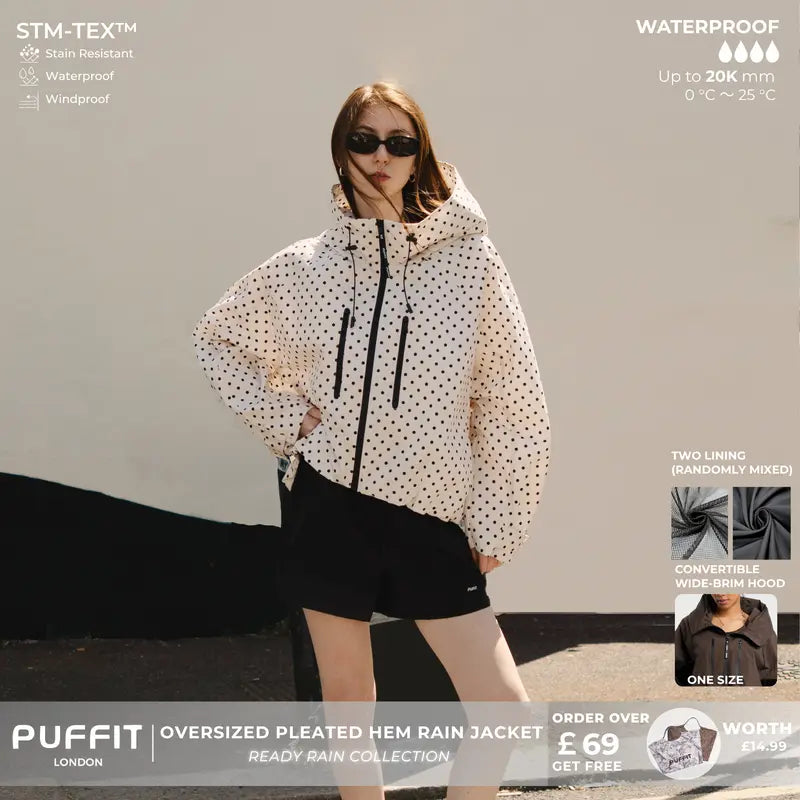 📢📢50% KORTING!! ⏰Oversized Regenjas met Brede Rand, Bubble Zoom en Verstelbare Manchetten