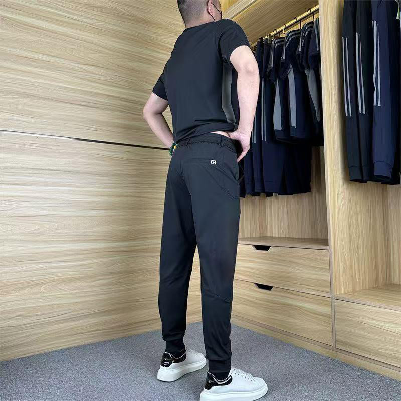 ✨Heren casual sport 2-delige set - T-shirt met korte mouwen en lange broek