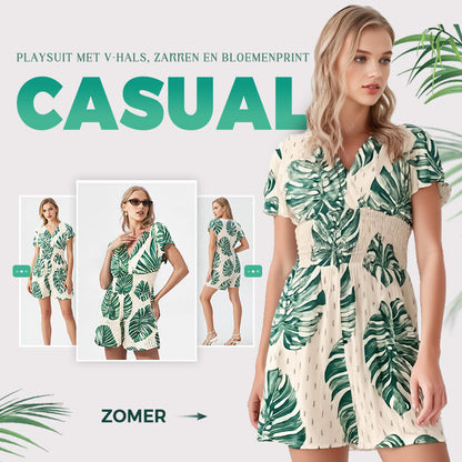 🌸Uitverkoop 57% korting🔥Casual Bloemen Polka Dot Pocket Rompers