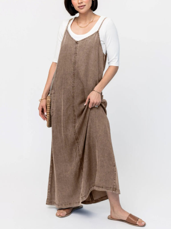 VERKOOP 49% 🔥Maxi denim jumper jurk voor dames