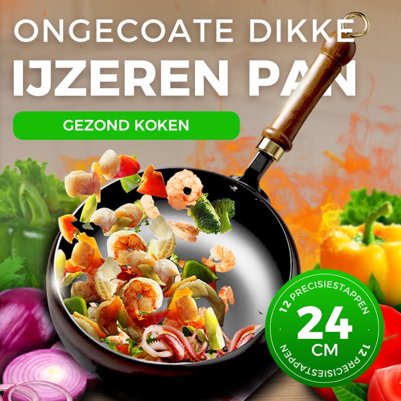🔥Uitverkoop 50% UIT🔥Ongecoate Dikke IJzeren Pan