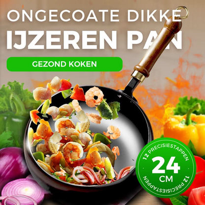 🔥Uitverkoop 50% UIT🔥Ongecoate Dikke IJzeren Pan