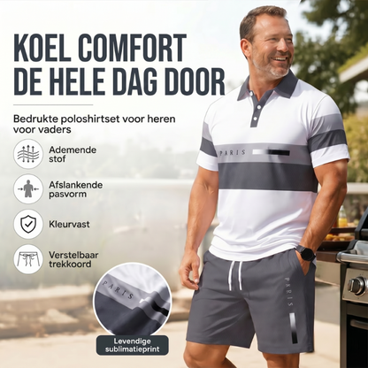 ⏳Tijdelijke aanbieding⏰Tweedelige set voor heren: shirt en korte broek