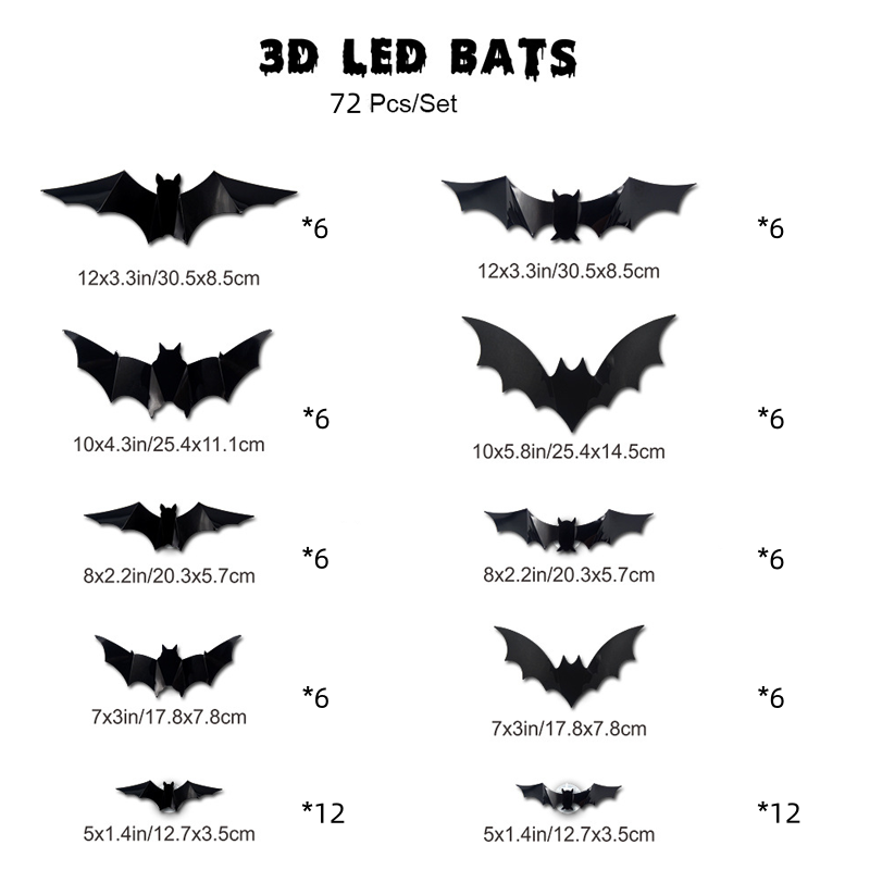 3D Vleermuis LED Wandlamp Decoratie