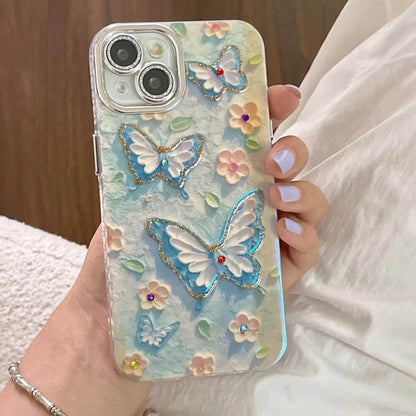 🦋Oljemaleri Flower Butterfly Telefonveske for iPhone