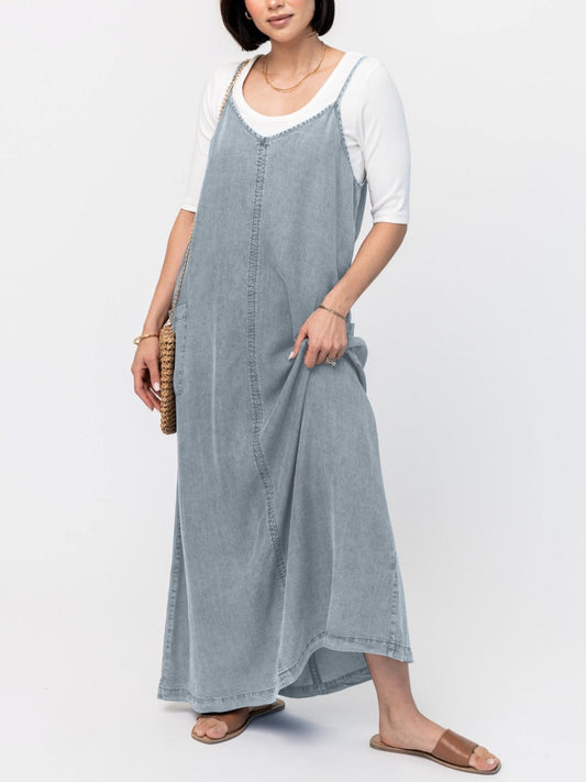 VERKOOP 49% 🔥Maxi denim jumper jurk voor dames