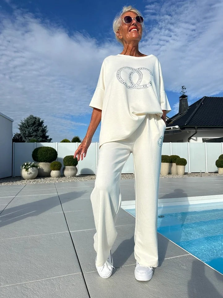 ⏳ Beperkte aanbieding! | Casual Tweedelige Dames Set – Effen Top & Losse Broek | Comfortabel & Stijlvol voor Elke Dag