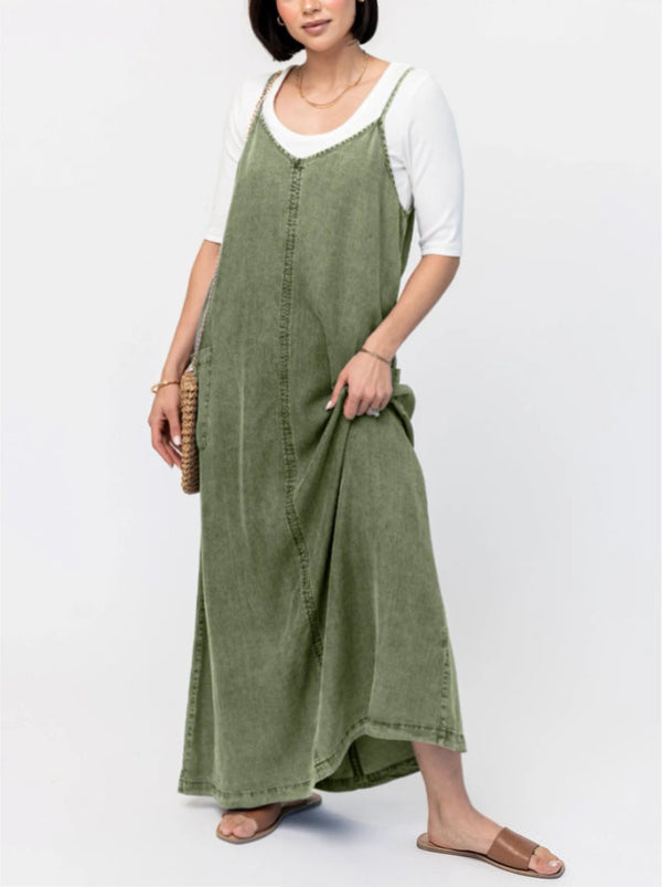 VERKOOP 49% 🔥Maxi denim jumper jurk voor dames